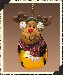 Reindeer Kringle Bell Ornament 2005 - Boyd's Resin